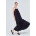 ASKILI OVERSIZE RAHAT KESİM GÜNLÜK SAHİL- BEACH PLAJ LACİVERT ELBİSE 